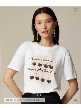 J. Crew Relaxed-fit "Cerise cocktail"‎ graphic T-shirt in broken-in jersey